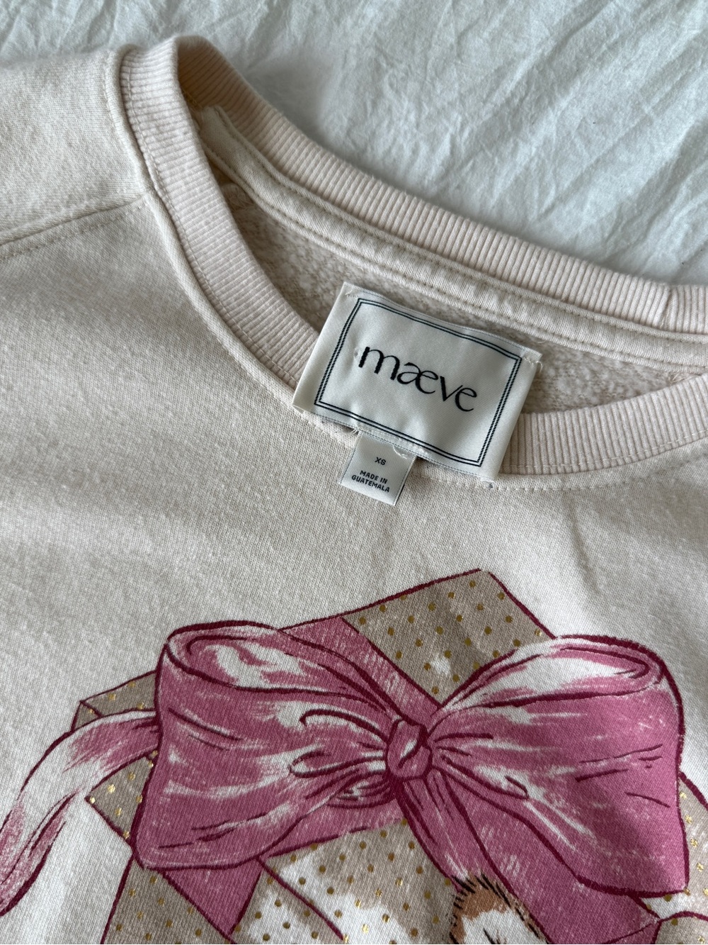 MAEVE ANTHROPOLOGIE Animal Friends Crew Neck Sweatshirt Long Sleeve Pullover XS - Picture 3 of 7
